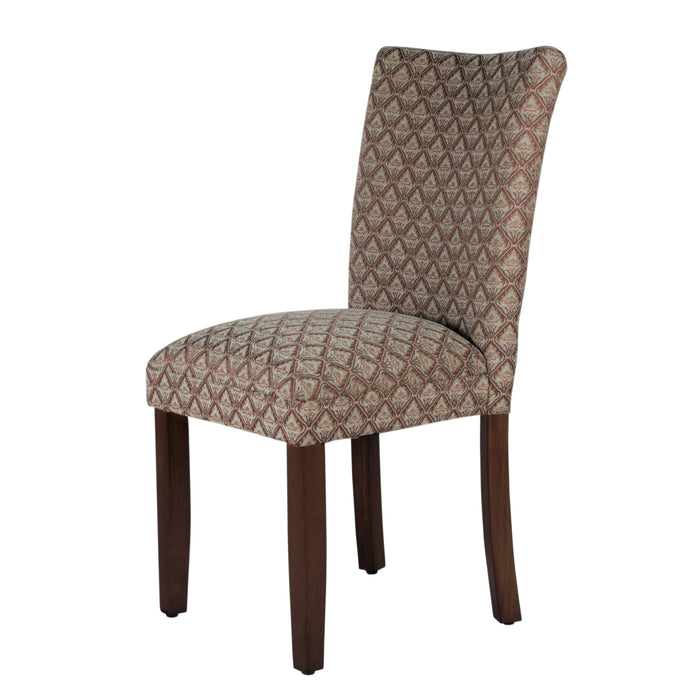 Parsons Dining Chair - Blue and Brown Damask (Single Pack)
