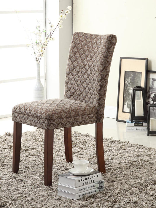 Parsons Dining Chair - Blue and Brown Damask (Single Pack)