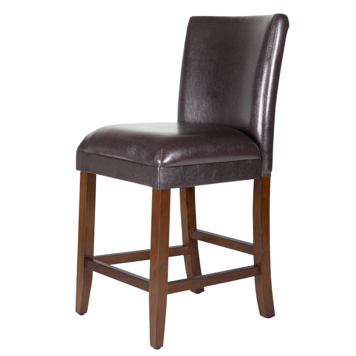 24" Barstool - Luxury Brown Faux Leather