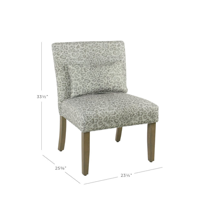 Parker Accent Chair with pillow - Gray Cheetah