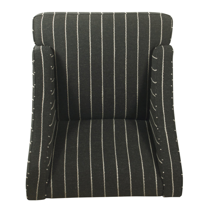 HomePop Classic Swoop Accent Chair - Black with Boucle Stripe