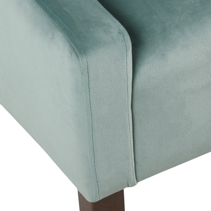 Modern Velvet Swoop Arm Accent Chair - Aqua Velvet