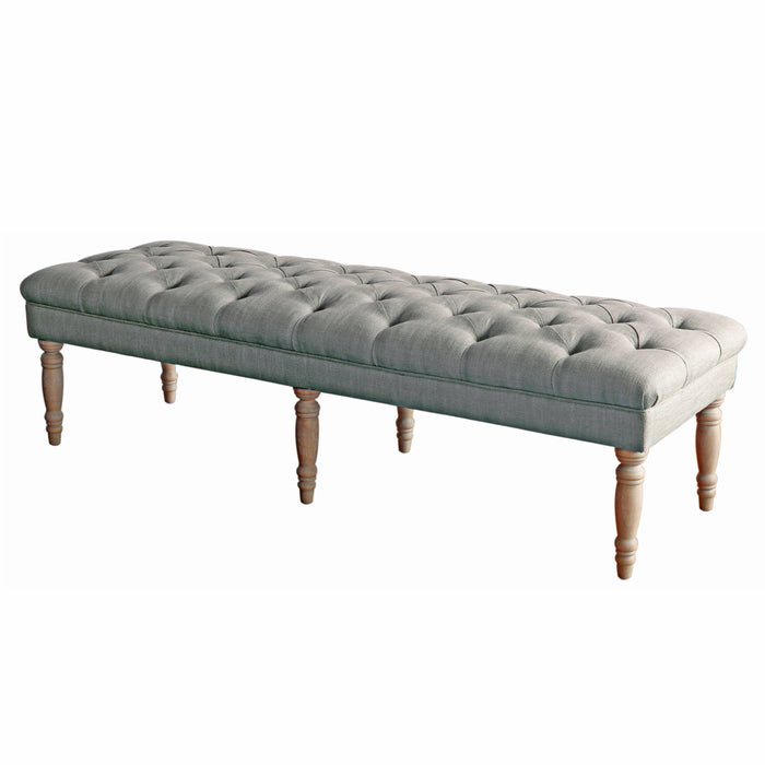 Classic Tufted Bench - Gray