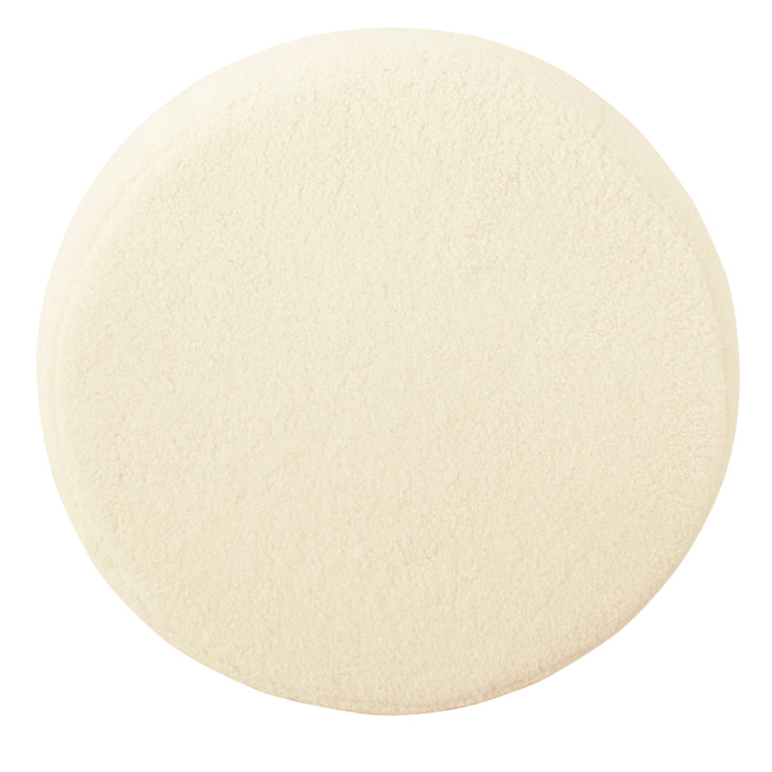 HomePop Round Ottoman - Cream Faux Sheepskin