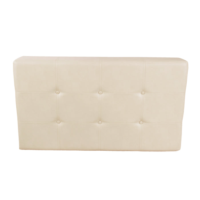 HomePop Tufted Coffee Table Ottoman - Cream Faux Leather