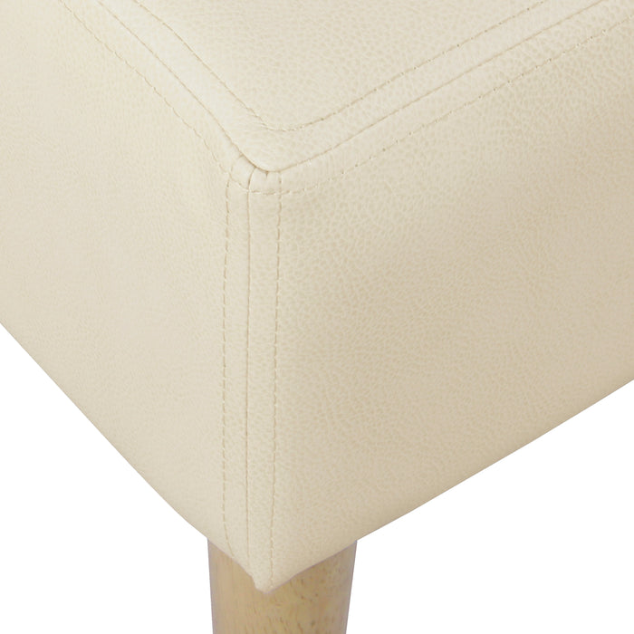 HomePop Tufted Coffee Table Ottoman - Cream Faux Leather