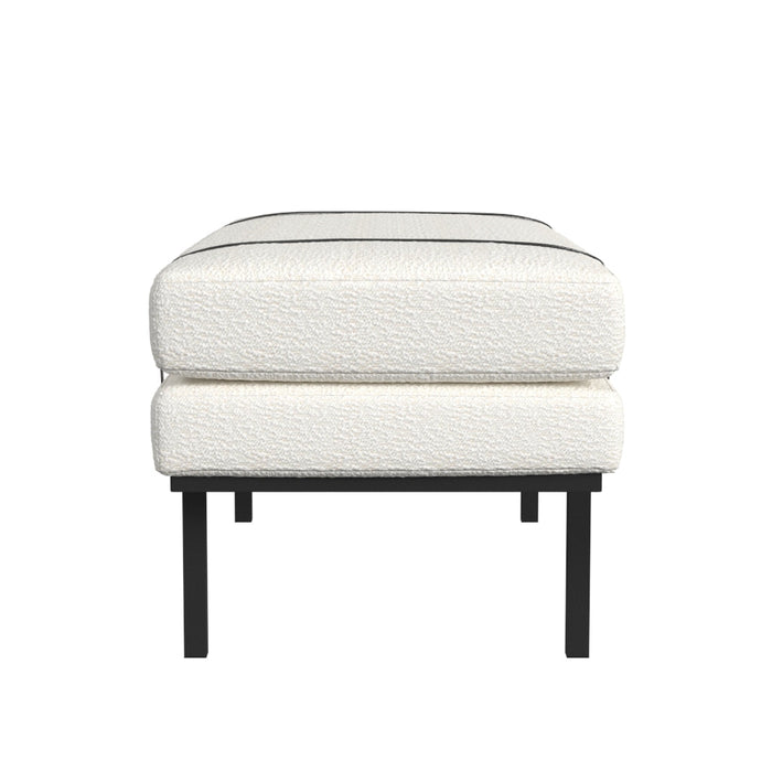 HomePop upholstered Bench with Metal Base - Cream Boucle