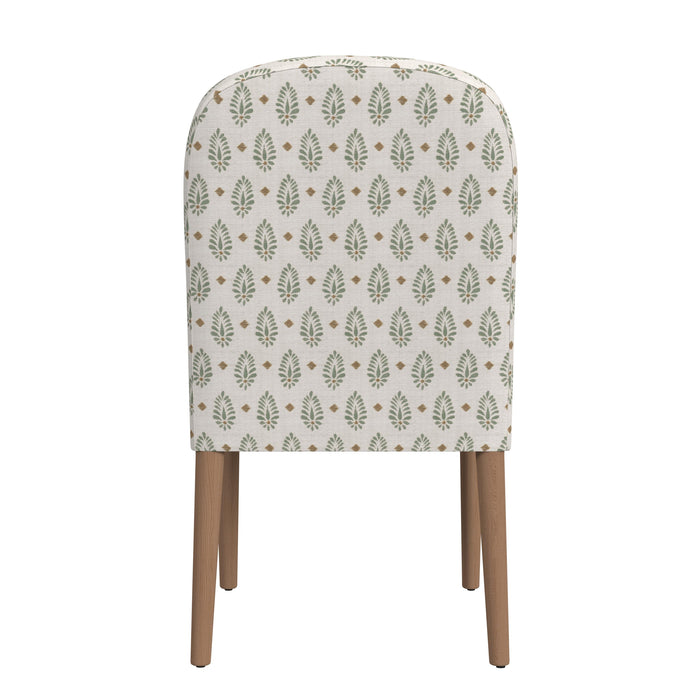 HomePop Rounded back Upholstered Dining Chair - Sage Paisley Medallion (Single Pack)